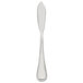 A silver 10 Strawberry Street Pearl butter knife with a rectangular handle.