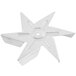 A white plastic fan blade with a metal star-shaped center.