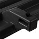 A black plastic tray rail for a table.