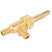 A brass Cooking Performance Group pilot adjustment valve with a gold colored metal handle.