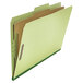 A green Universal legal size classification folder with brown tabs.