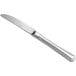 An Acopa Landsdale stainless steel dinner knife with a silver handle.