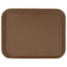A brown rectangular Carlisle non-skid serving tray.
