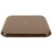 A brown rectangular Carlisle Griptite non skid serving tray.