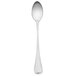 A Reed & Barton silver iced tea spoon with a white background.