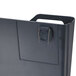 A black Universal Recycled Plastic wall file pocket with two metal pins.