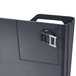A black recycled plastic Universal single file wall pocket.