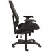 A Eurotech Apollo black fabric and mesh office chair with arms.
