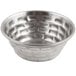 A Tablecraft stainless steel ramekin with a patterned design.