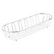 A Clipper Mill chrome metal long oval wire basket with handles.