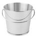 A silver stainless steel Clipper Mill serving bucket with a handle.