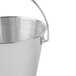 A Clipper Mill stainless steel round serving pail with a handle.