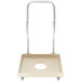 A beige plastic Vollrath dish rack dolly with a chrome-plated metal handle and swivel casters.