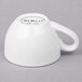 A Libbey Basics bright white porcelain espresso cup with a handle.