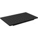 A black rectangular Tablecraft carving station template with holes.