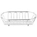 A Clipper Mill chrome metal oval wire basket with handles.