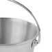 A Clipper Mill stainless steel mini serving pail with a handle.