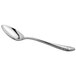 A Reed & Barton stainless steel dessert spoon with a design on the handle.