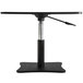 A Victor black wood laptop stand on a metal base with a metal pole.