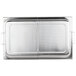 A stainless steel Vollrath hinged dome cover with two handles.