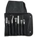 A black carrying case with five Dexter-Russell garnishing tools.