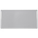 A natural cast aluminum rectangular cooling platter on a white background.