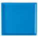 A sky blue rectangular cast aluminum platter with a white background.