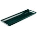 A Tablecraft hunter green rectangular cast aluminum tray with white speckles.