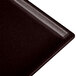 A black Tablecraft cast aluminum rectangular serving platter with a brown speckled finish.