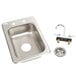 An Advance Tabco stainless steel drop-in sink with a faucet and drain.