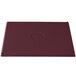 A close-up of a red rectangular Tablecraft cooling platter with a maroon speckle finish.