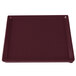 A maroon rectangular cast aluminum cooling platter with a speckled design.
