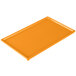 A rectangular orange Tablecraft cast aluminum cooling platter.