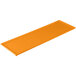 A rectangular orange cast aluminum cooling platter on a white background.