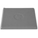 A grey square Tablecraft granite cast aluminum cooling platter with a logo on it.