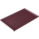 A Tablecraft maroon rectangular cast aluminum cooling platter with a speckled surface.