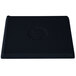 A black rectangular Tablecraft cooling platter with blue speckle on it.
