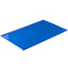 A cobalt blue Tablecraft rectangular cast aluminum cooling platter.