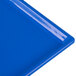 A cobalt blue cast aluminum Tablecraft rectangular cooling platter.