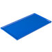 A cobalt blue rectangular cast aluminum Tablecraft cooling platter.