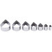 Ateco stainless steel teardrop cookie cutter set on a white background.