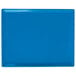 A sky blue rectangular cast aluminum cooling platter.