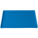 A sky blue rectangular cast aluminum tray with white border.