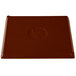 A brown rectangular Tablecraft cast aluminum cooling platter with a logo on it.