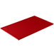 A red rectangular cast aluminum Tablecraft cooling platter.