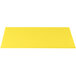 A yellow rectangular Tablecraft cast aluminum cooling platter with a logo on it.