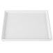 A white rectangular cast aluminum Tablecraft cooling platter with a small handle.