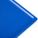 A blue rectangular Tablecraft cast aluminum cooling platter with a speckled surface.
