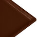 A close-up of a brown Tablecraft rectangular cooling platter.