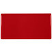A red rectangular cast aluminum platter.